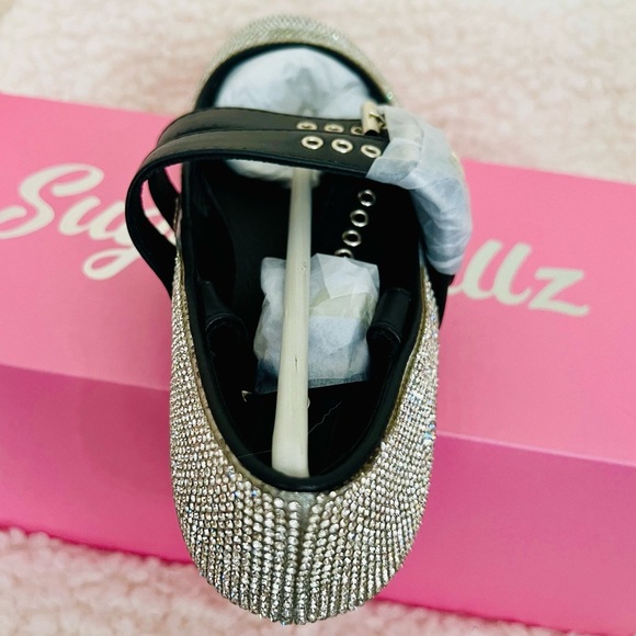 NIB Dolls Kill Sugar Thrillz Petty Princess Bling Flats w/ Criss Cross Buckle - Picture 12 of 17